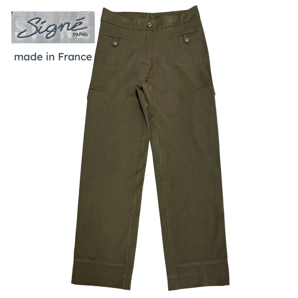Signé Paris Vintage High Waisted Tailored Wide Straight Cropped Trouser 2